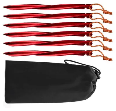 Produktbild von BasicNature Zelthering 'Y-Stake Spiral' 25 cm rot 6 Stück