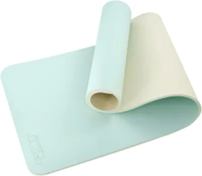 Produktbild von 4FIZJO Fitnessmatte mit Tragegurt, 180x60x1 cm, TPE-Kautschuk, Rutschfest, Grün-Grau