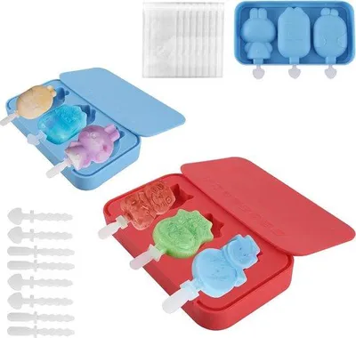 Immagine prodotto di Due ghiaccioli per bambini - Ghiaccioli a forma di animaletti - Ghiaccioli fatti in casa - Ghiaccioli fai da te per bambini