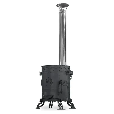 Produktbild von Utschak mit Schornstein Bär Ofen für Kasan 6-12L, bärenstarker Utchak Ofen Ø345-290 mm, 4 mm Stahl, 6-12L Kasan