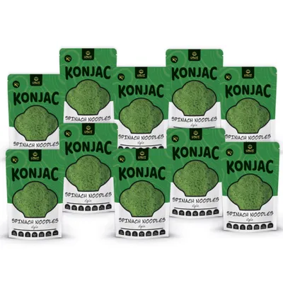 Produktbild von USUI konjakové nudle se špenátem v nálevu 8+2 | nízkokalorické konjakové těstoviny | 10 x 270 g