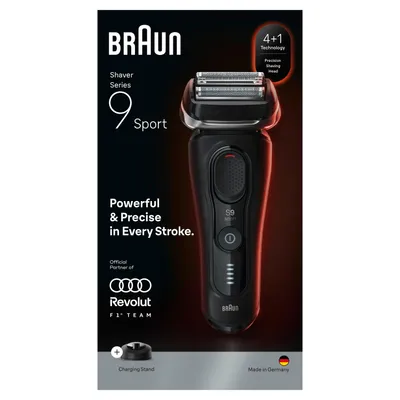 Produktbild von Braun Series 9 Sport 9110s, Folienschaber, Schwarz, Schieber, Batterie, Integrierte Batterie, 60 min