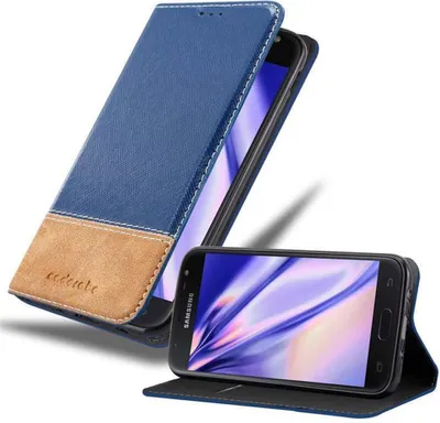 Zdjęcie produktu dla Etui Cadorabo do Samsung Galaxy J7 2017 w kolorze niebieskim Etui SHANDY Etui Book Case imitacja skóry