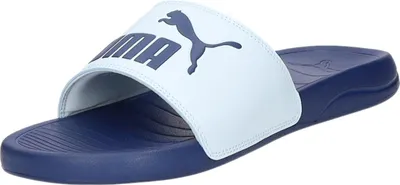 Produktbild von PUMA Popcat 20 Badepantoletten aus glattem Kunstleder, Weiß, leicht und wasserabweisend