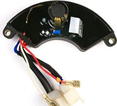 A close-up studio shot of an electronic component with wires.