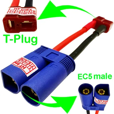 Produktbild von EC5-Stecker auf T-Stecker-Buchse Adapterkabel Lipo Goldstecker-Akku Deans