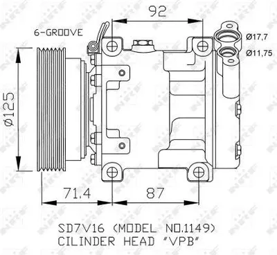 Produktbild von NRF 32267 SD7V16 Klimaanlage Klimakompressor PAG 46 für RENAULT CLIO II (BB0/1/2, CB0/1/2)