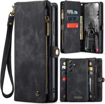 Produktbild von Samsung Galaxy S24 FE Hülle - CaseMe 008 2-in-1 Klapphülle & Back Cover mit Brieftasche - Schwarz
