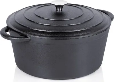 Immagine prodotto di Vilde | Casseruola - Con coperchio - Nero - 5,9 L - Ghisa - Resistente al calore