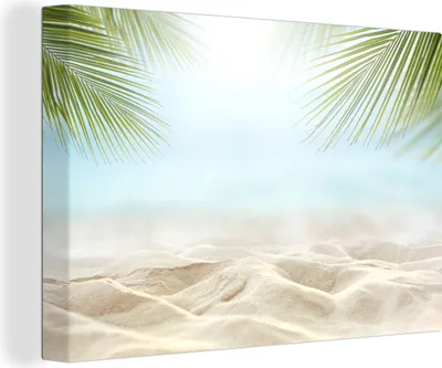 Produktbild von OneMillionCanvasses® - Leinwandbilder - 150x100 cm, Strand - Palmen - Meer, Wandbilder Kunstdruck Wanddekoration