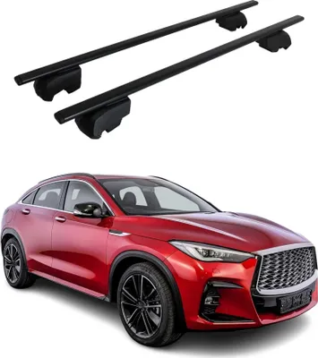 Image de Barres de toit Transversales pour Infiniti QX55 2019-2025 SUV Fer Noir ABE