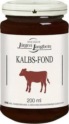 Produktbild von Jürgen Langbein Kalbs-Fond 200 Ml Glas Glutenfrei  Lactosefrei  Ohne geschmacksverstärkende Zusatzstoffe