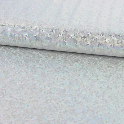 Produktbild von Jerseystoff Meterware Stretch Glitzer holografisch silber grau 1,5m