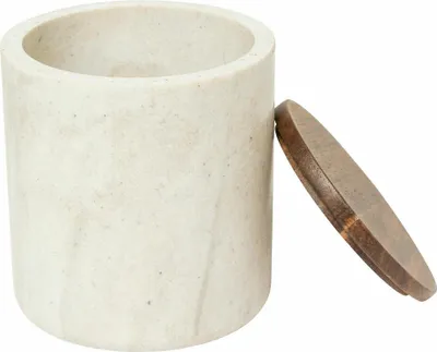 Produktbild von 5five Simply Smart Wattepads Behälter Come, Aufbewahrungsdose, Polyresin, Beige, 200157A