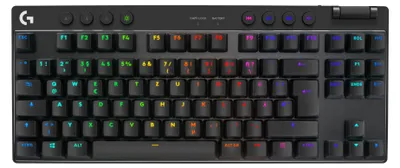 Produktbild von Logitech G PRO X TKL, Kabellos, RF Wireless + Bluetooth, Mechanischer Switch, QWERTZ, RGB-LED, Schwarz