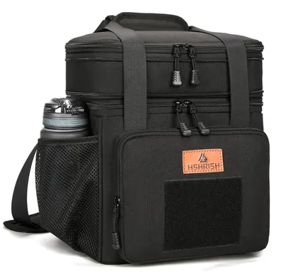 Immagine prodotto di Borsa da pranzo termica tattica, 15 litri, nera, impermeabile e a prova di perdite, ideale per uomini, per il lavoro o per il picnic
