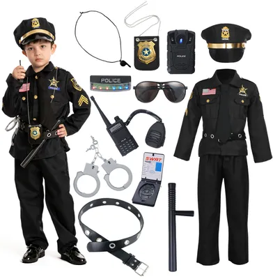 Polizei Kostüm Kinder Halloween Cosplay Klein (5–7 Jahre)