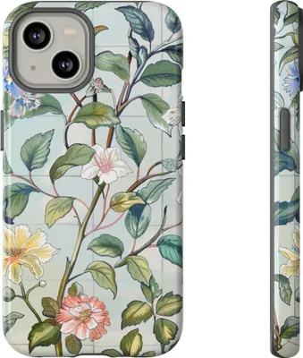 Produktbild von Vintage-Blumenmuster mit Schmetterlingen – Hülle Kompatibel mit iPhone 14