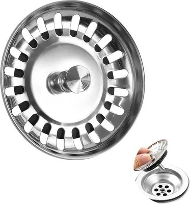 Immagine prodotto di Filtro in acciaio inossidabile per scarichi di cucina e bagno, 78 mm