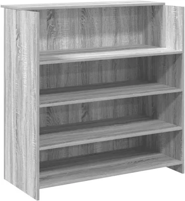 Obrázok produktu pre Recepčná pult s rozmermi 100x50x103,5 cm, bez povrchovej úpravy – vhodný do kancelárií, salónov a hotelov, vybavený policami