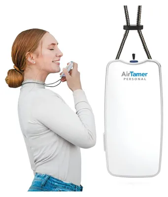 Produktbild von AirTamer A310W Persönlicher wiederaufladbarer Luftreiniger, tragbar, Negativ-Ionen-Generator, wirksam gegen Keime/Viren/Allergene, weiß