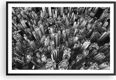 Produktbild von Gerahmtes Poster - Schwarzer Rahmen - Wolkenkratzer mit Berge - 91,5x61 cm - Wand Bild - Wanddeko - Wandbilder - Kunstposter - Wandposter - Bilderrahmen - Bilder - Kunstdruck - P2BAA91x61-4453