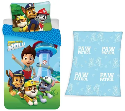 Produktbild von PAW Patrol - Bettwäsche-Set, 135x200 und Fleece-decke GLOW, 130x160
