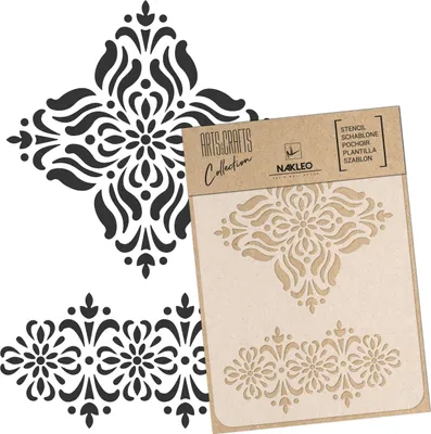 Produktbild von Malschablone für Handwerk A4 21x30cm, Mandala Rangoli Muster, Wiederverwendbare Kunststoff DIY & Scrapbooking Zeichenschablone