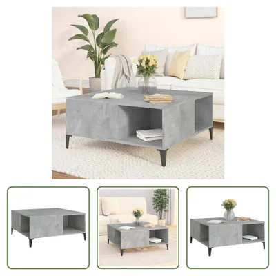 Produktbild von The Living Store Couchtisch Betongrau 80x80x36,5 cm Holzwerkstoff
