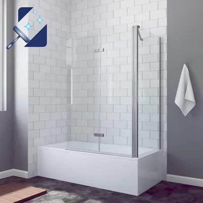 Produktbild von Duschwand für Badewanne Badewannenaufsatz 100x70x140cm Duschabtrennung Faltwand 5 mm Sicherheitsglas Nano Beschichtung