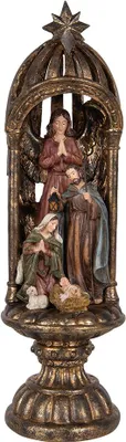Image de Clayre & Eef Figurine de décoration Crèche Ø 14x43 cm Plastique doré
