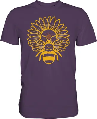 Produktbild von Bienen Sonnenblumen T-Shirt Imker Garten Motiv Gärtner Geschenk – Urban Purple / XL