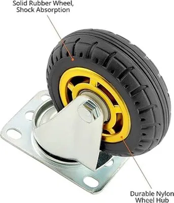 Productafbeelding van Famanu transportrollen voor tweewielers, 100 mm - 4 stuks, geschikt voor een gewicht tot 70 kg per rol, voor meubeltransport en industriële toepassingen