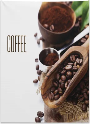 Produktbild von Abakuhaus Kaffee Wandteppich, Gemahlene Kaffeebohnen aus Weiches Mikrofaser Stoff Kein Verblassen Klare Farben Waschbar, 110 x 150 cm, Braun Grün