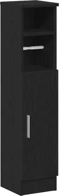Produktbild von Badezimmerschrank mit Rollenhalter Schwarz 20,5x22x90 cm