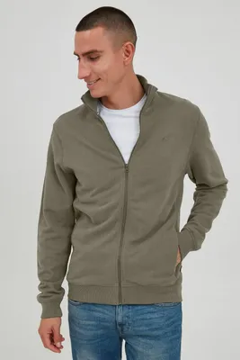 Image de Blend BHAvebury Veste de sweat pour homme avec col montant et fermeture éclair avec logo brodé