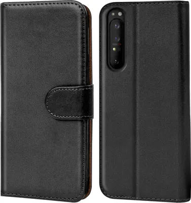 Produktbild von Conie Klapp Tasche für Sony Xperia 5 II Kartenfach Rundumschutz Hülle in Schwarz