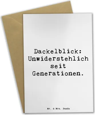 Produktbild von Mr. & Mrs. Panda Glückwunschkarte Spruch Kurzhaardackel Dackelblick - Weiß - Geschenk, Grußkarten, Hundeliebhaber, treue Augen, unwiderstehlich, glückwunschkarten, Magie