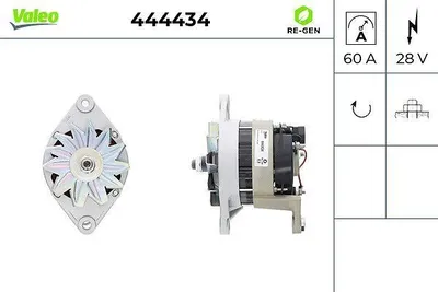 Produktbild von VALEO 444434 Lichtmaschine Generator LiMa 60A 28V für VOLVO FM 7 FL 12 FH 16 II FL 10 FM 9
