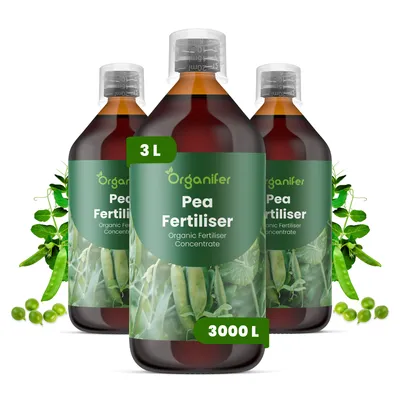 Obrázek produktu pro Hrach Tekuté Hnojivo 3x1 L – 2-1-8 NPK – Pro Hrach – Podporuje Rovnomerný Růst & Stabilnú Štruktúru – Organifer