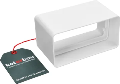 Immagine prodotto di KOTARBAU® Connettore per sistemi di ventilazione 120 mm x 60 mm condotto piatto Connettore per condotto rettangolare Bianco Condotto per l'aria di scarico Connettore per condotto in plastica efficace Condotto per l'aria di scarico Condotto per la ventilazione