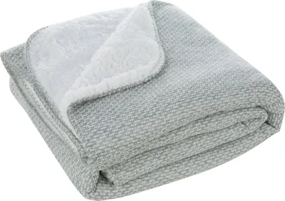 Obrázok produktu pre DESIGN 91, Huňatá, pletená deka, z druhej strany s textúrou ovčej vlny - Panda sivobiela, 150 x 200 cm, ZA-438610