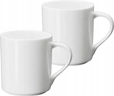 Image de Tasses Wilmax 320 ml en porcelaine blanche, lot de 2 WL-993040/A2