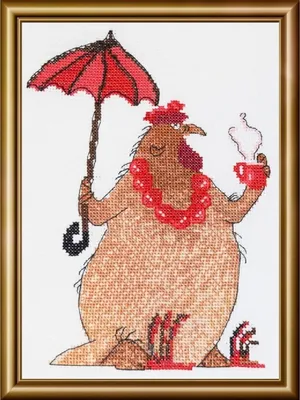 Produktbild von Aine-Kreuzstich-Set „Coffee Break“, 15 x 21 cm