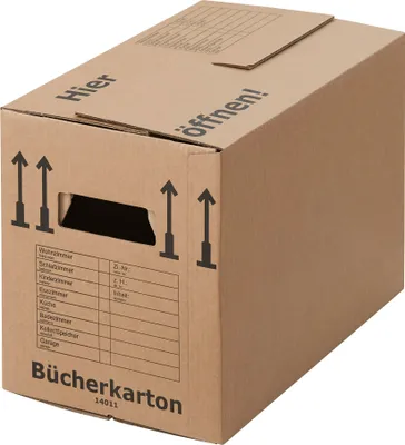 Produktbild von 10 Bücherkartons Profi 2-wellig Bücherkiste 40kg Umzugsmaterial