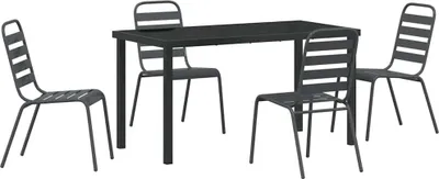 Image de vidaXL Ensemble de jardin pour 5 personnes, anthracite, acier avec revêtement en poudre