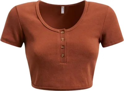 Produktbild von Guess Addy Damen-Kurzarmbluse aus Baumwolle in Braun M