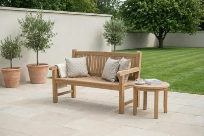 Produktbild von Balmoral Teak-Gartenbank - 150 cm - Parkbank für 3 Personen aus massivem Teakholz