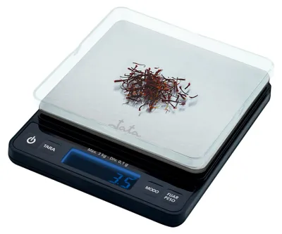 Küchenwaage 3 kg, 0,1 g, Edelstahl, grau