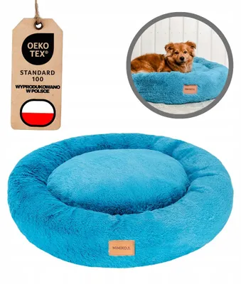 Produktbild von Mimiko Pets Hundebett Donut Shaggy Plüsch 75cm Türkis